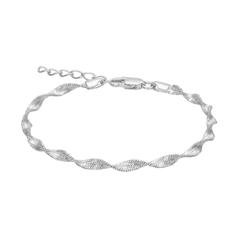 Armband i &auml;kta silver