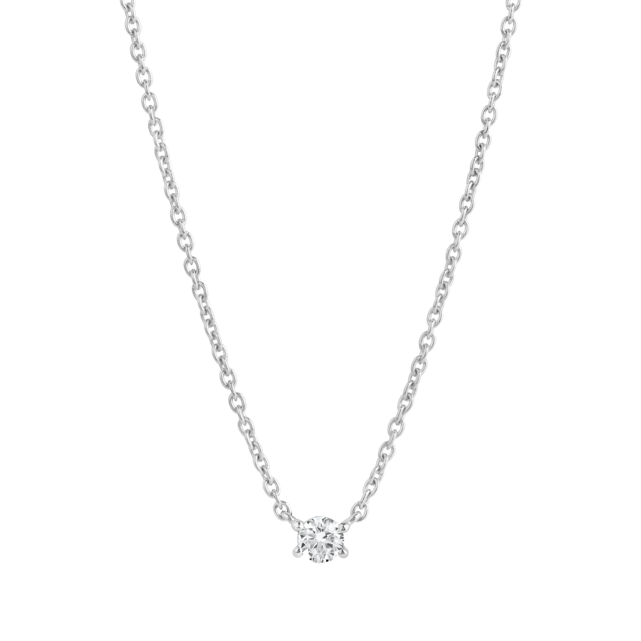 Halsband i äkta silver med rund sten