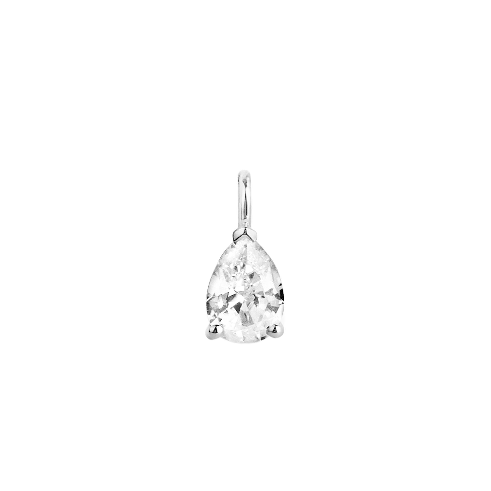 Hängsmycke i äkta silver med päronformad sten.