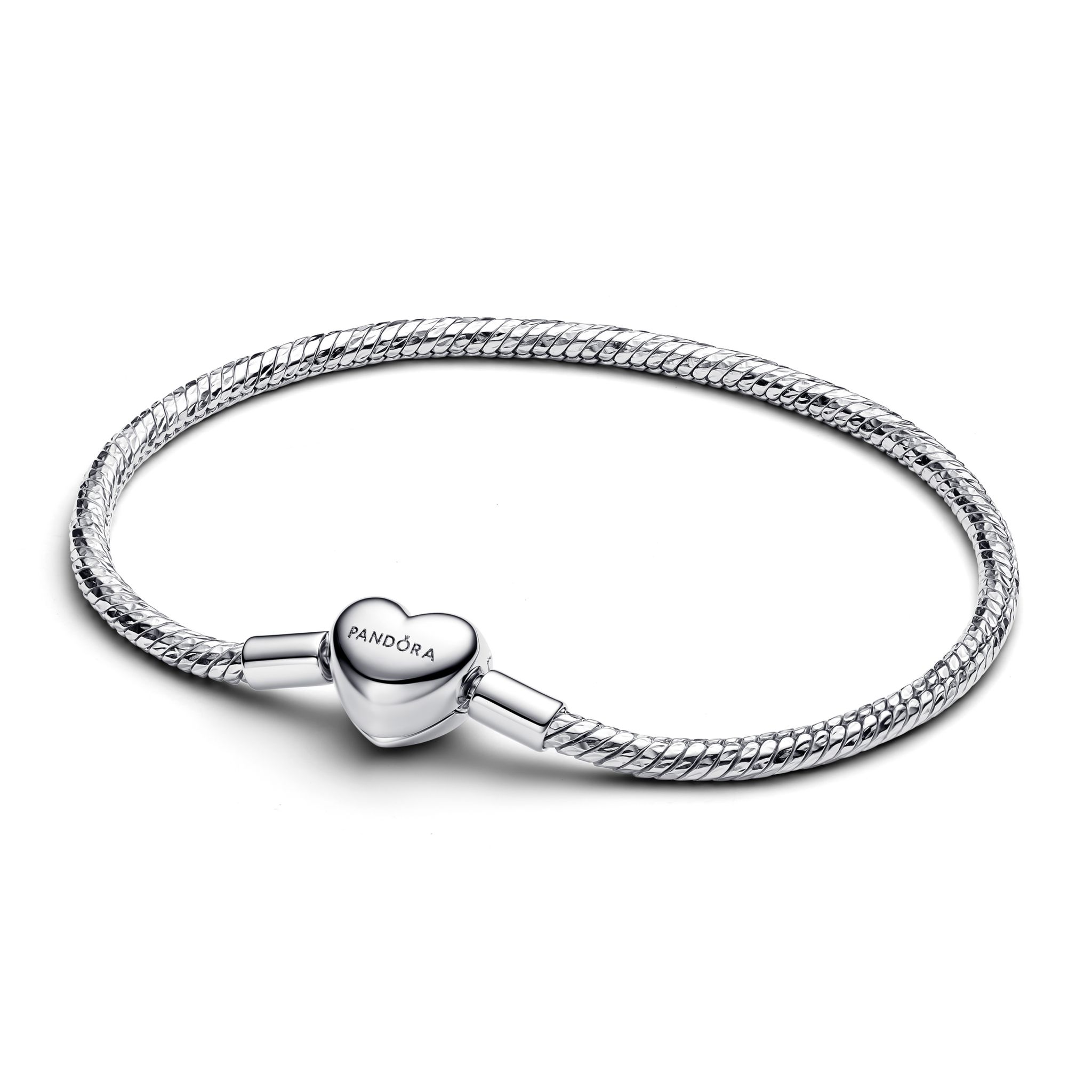 Armband i äkta silver med hjärtlås 18 cm