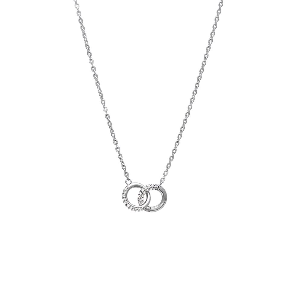 Halsband i &auml;kta silver med eleganta cirklar