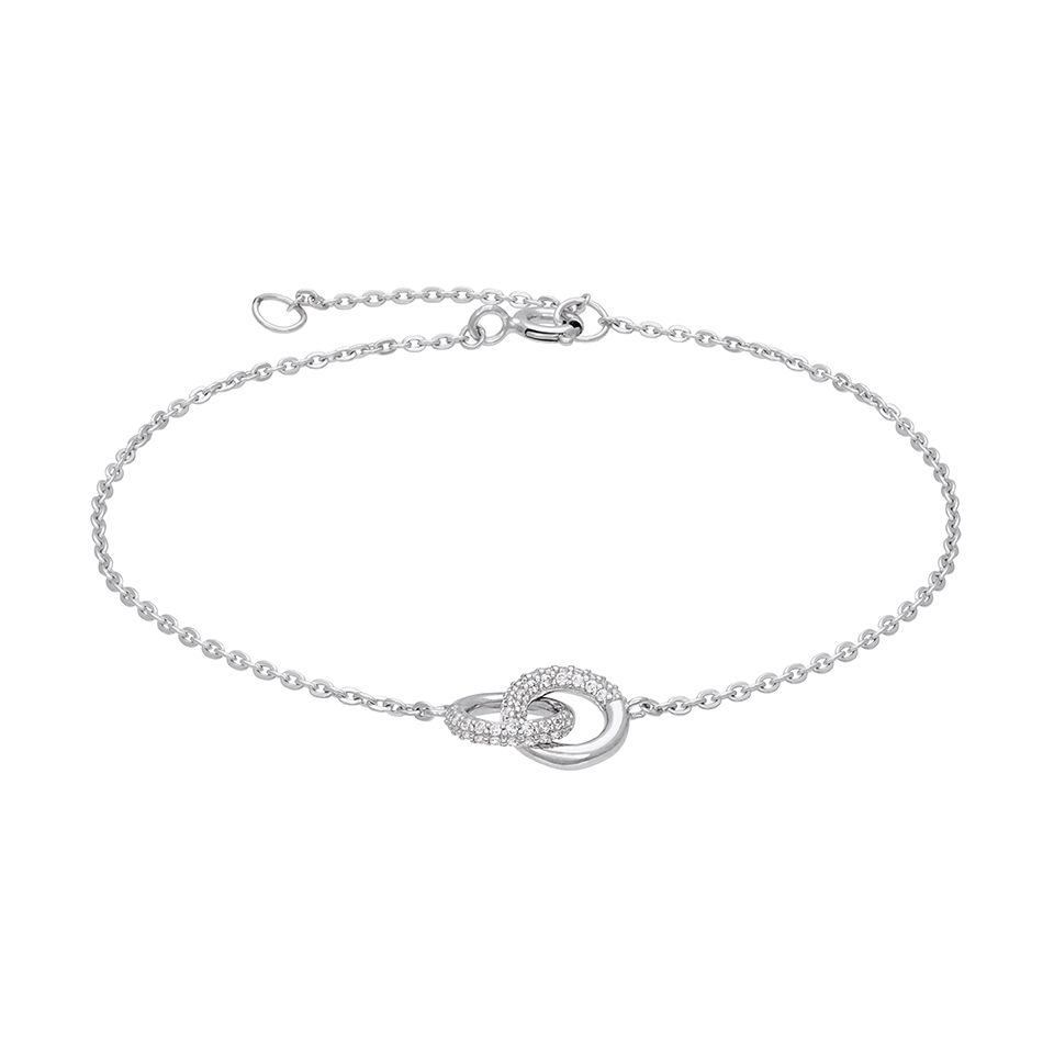 Armband i &auml;kta silver med eleganta cirklar
