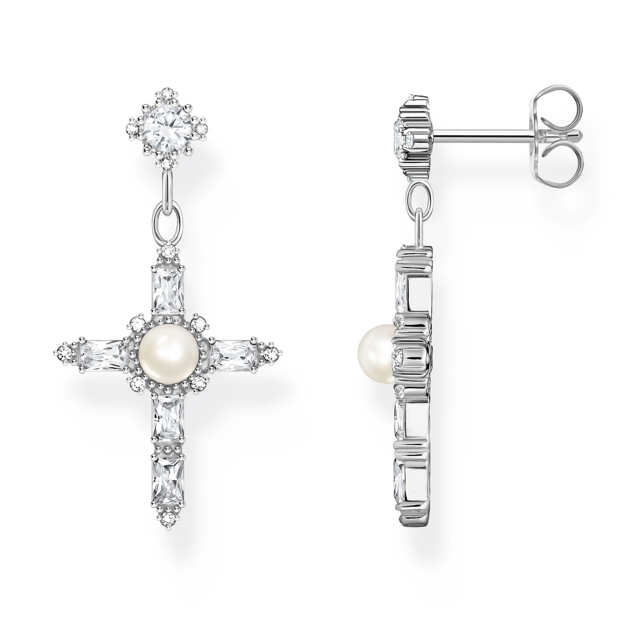 Örhängen med hängande kors