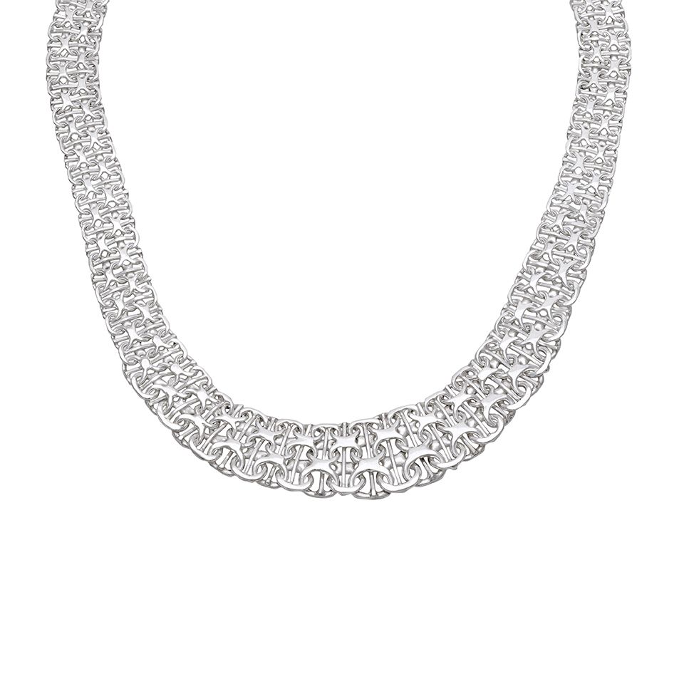 Halsband X-l&auml;nk i &auml;kta silver