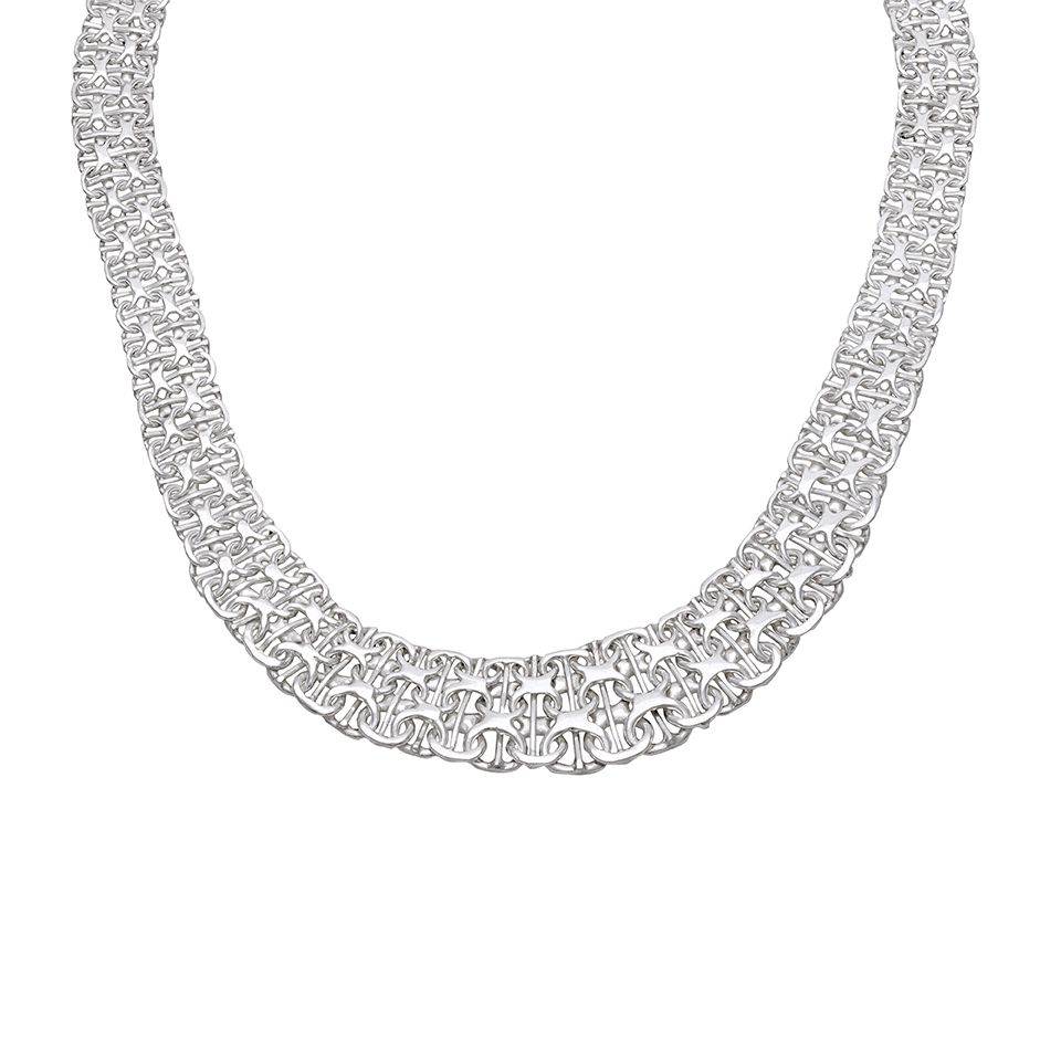 Halsband X-l&auml;nk i &auml;kta silver