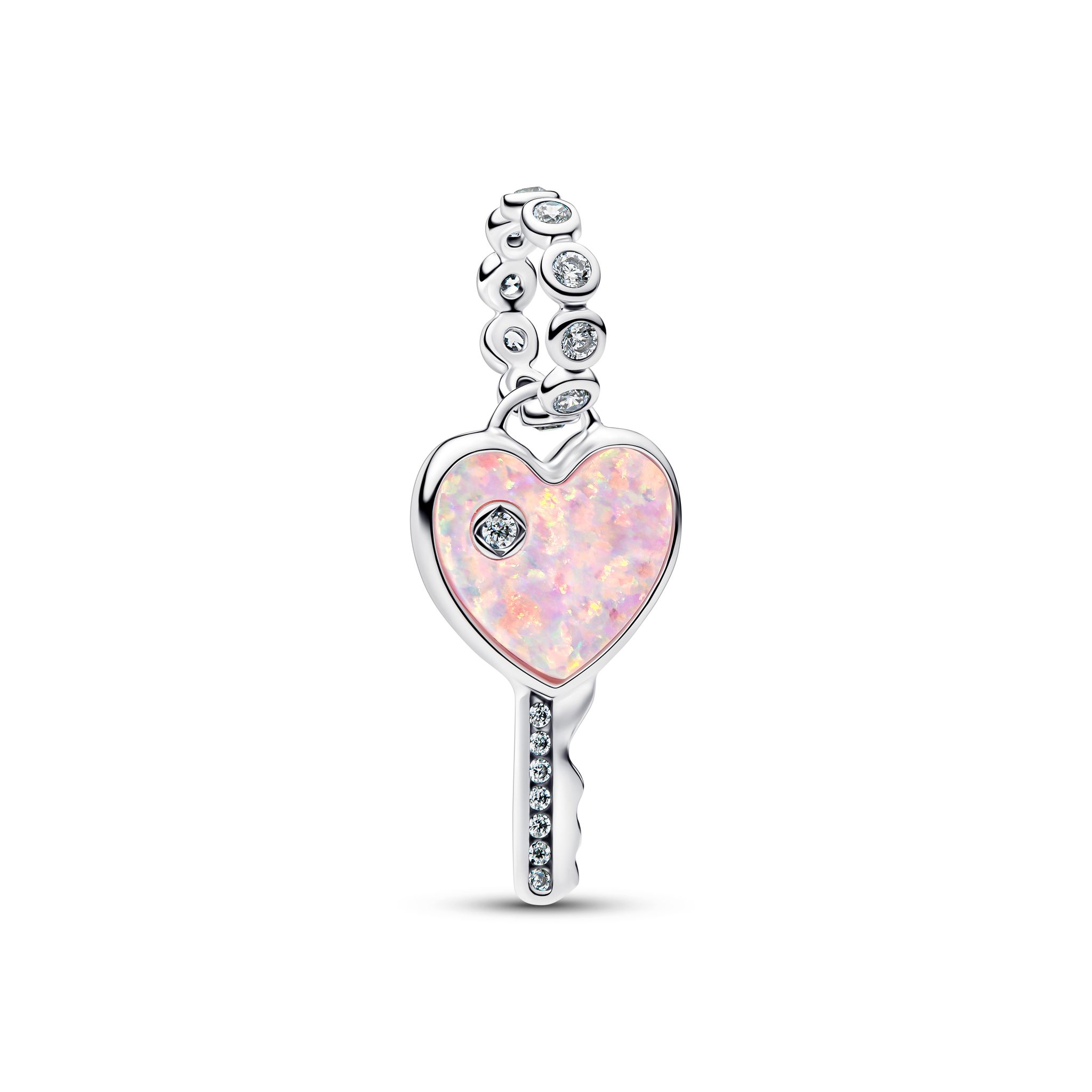 Berlock i äkta silver med rosa nyckel
