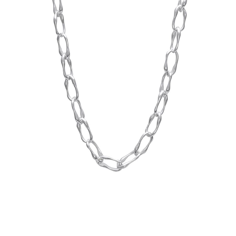 Halsband i &aring;tervunnet silver