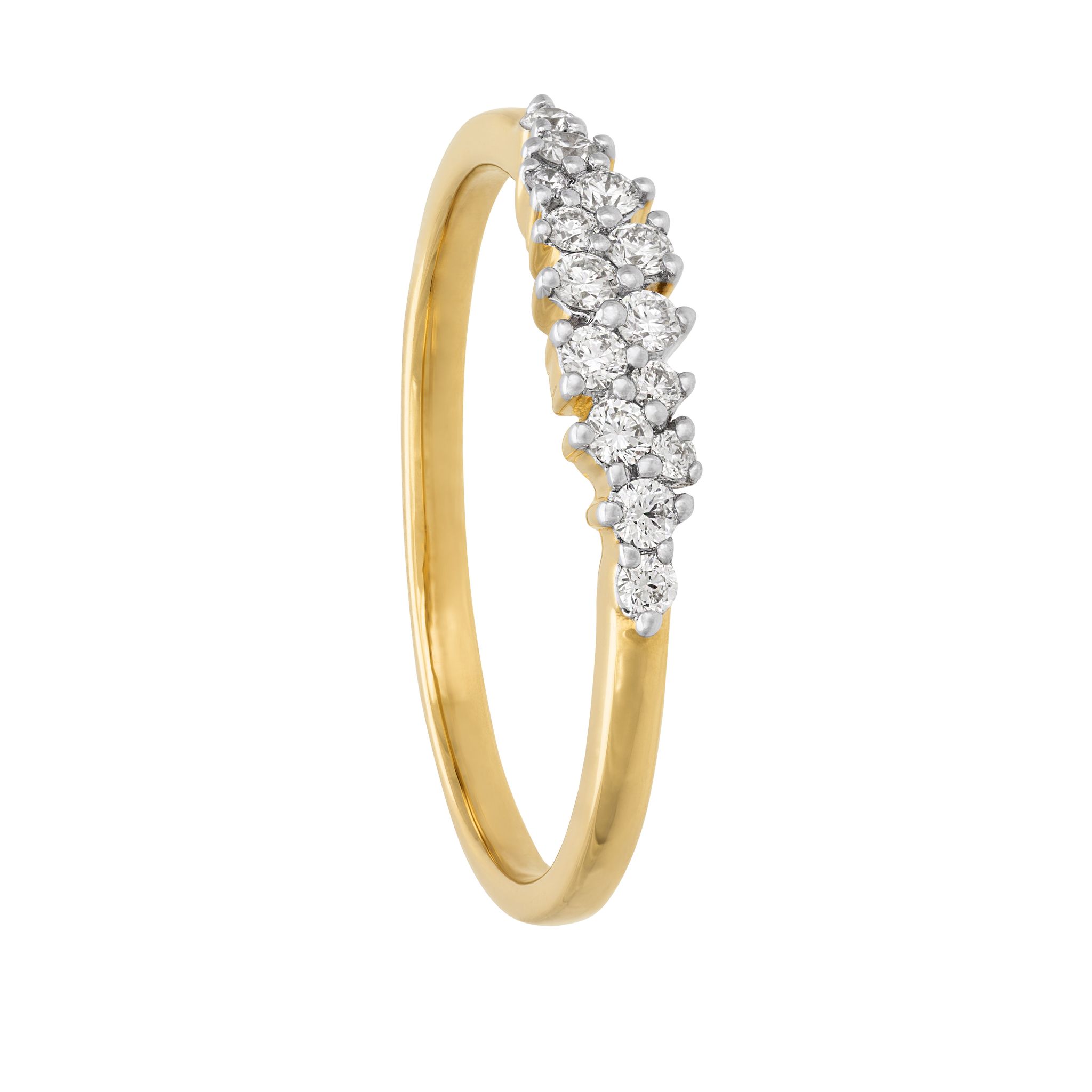 Diamantring i 18K guld, 18.5