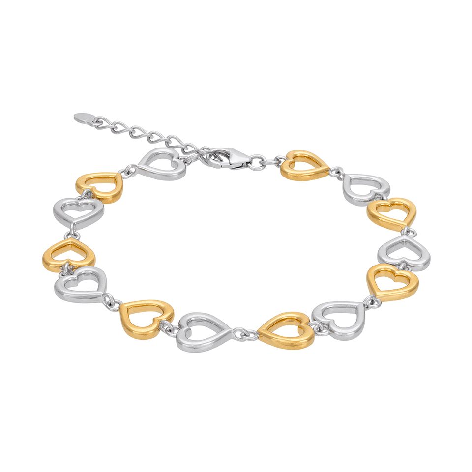 Armband i äkta silver med flera hjärtan