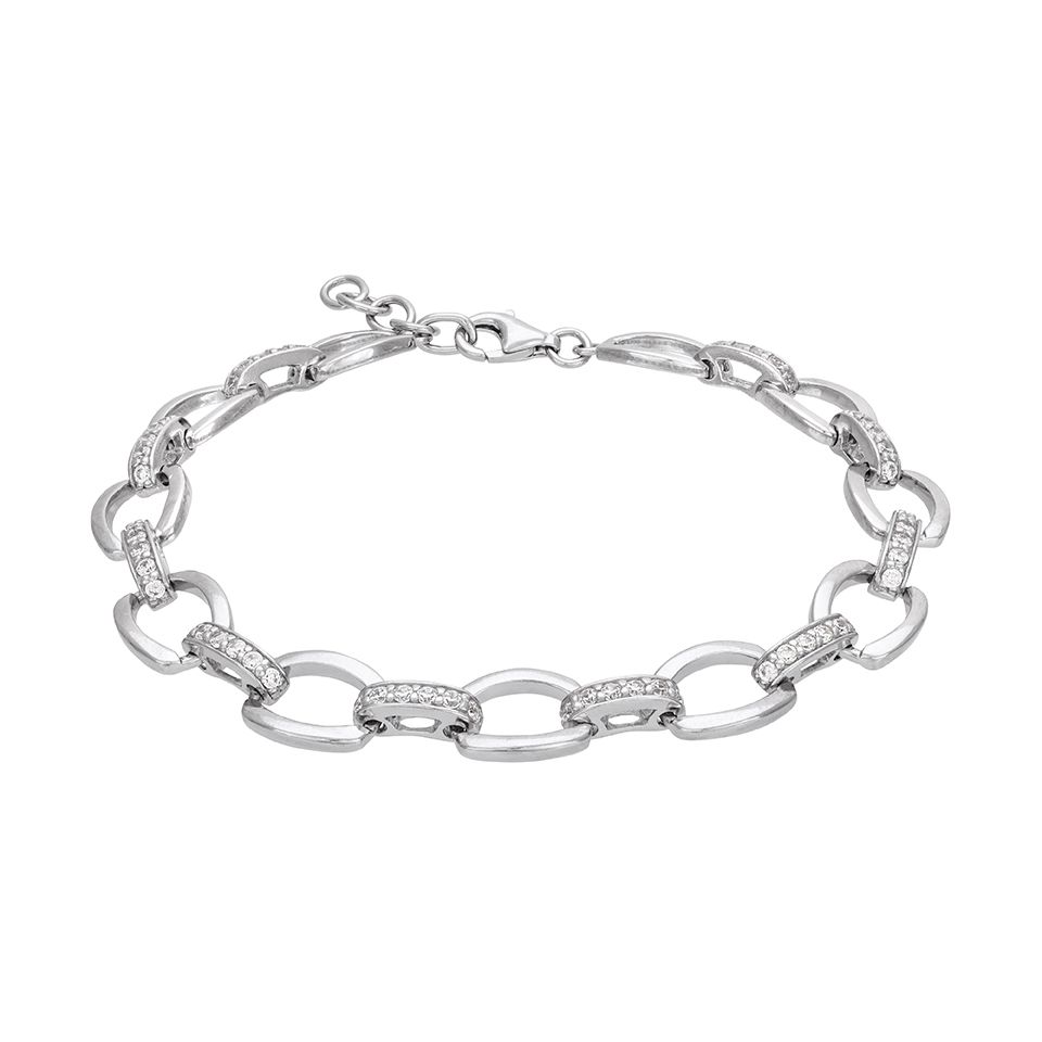 Armband i &auml;kta silver