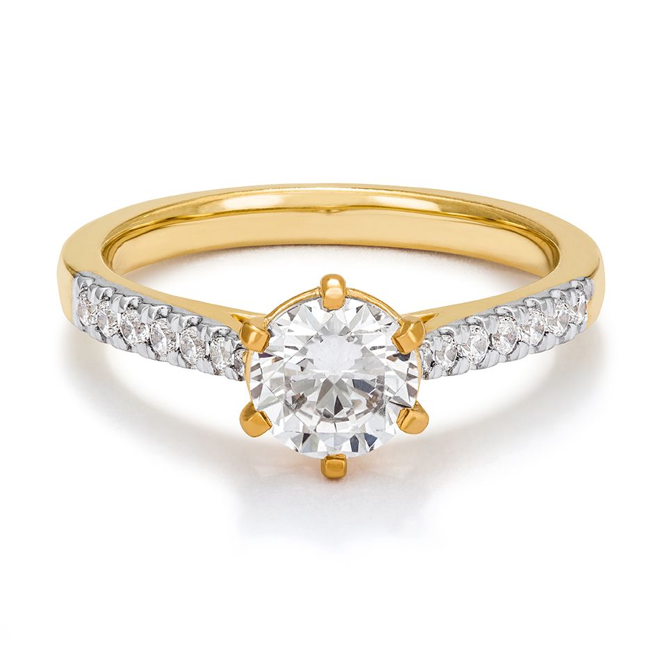 Ring med labbodlade diamanter Vega, 15.5