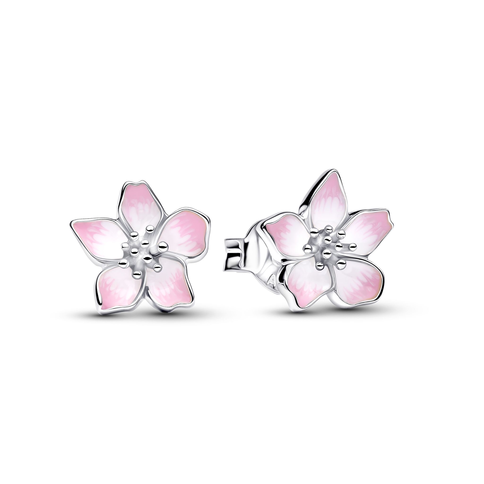 Örhängen i äkta silver med körsbärsblommor