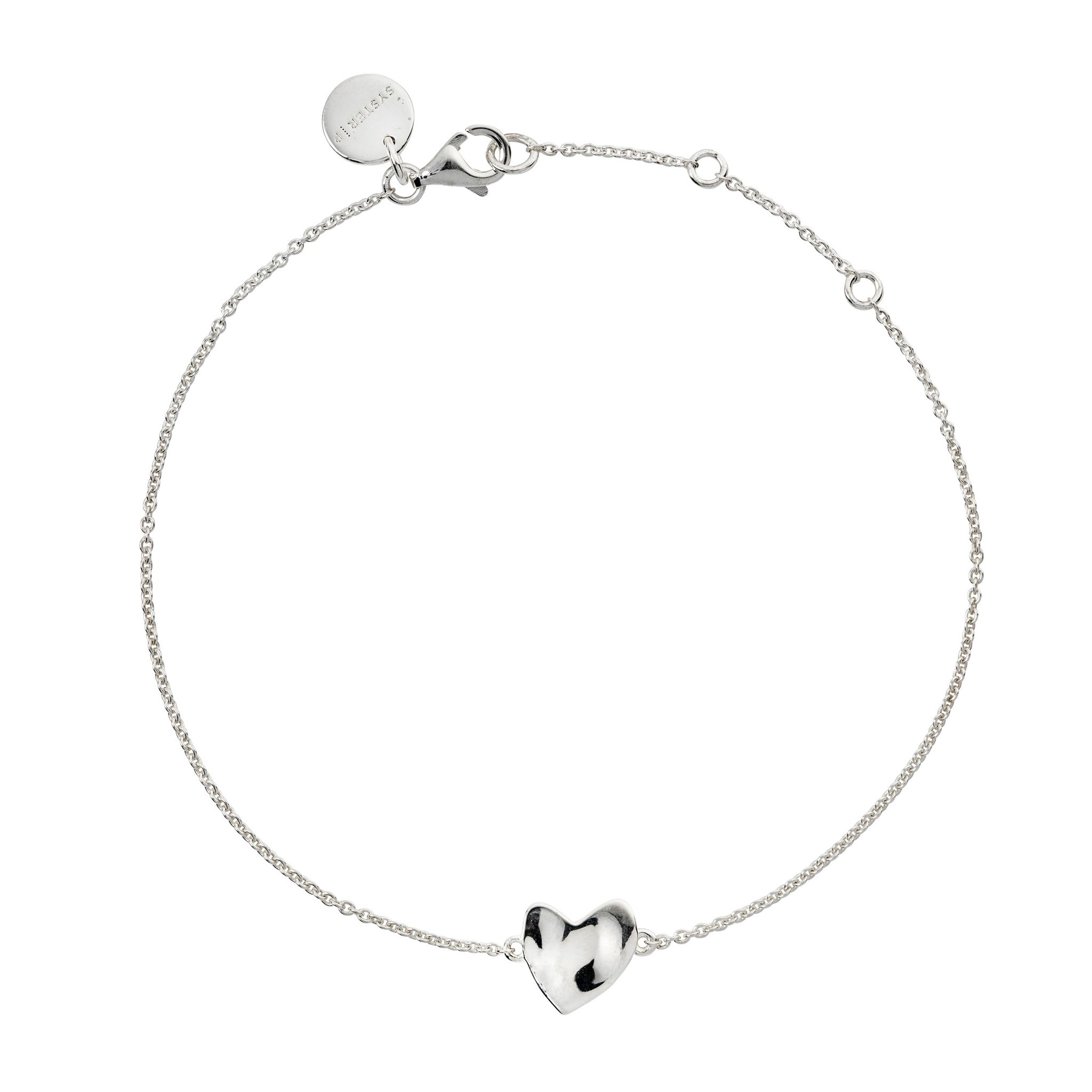 Armband Friends Heart i &auml;kta silver