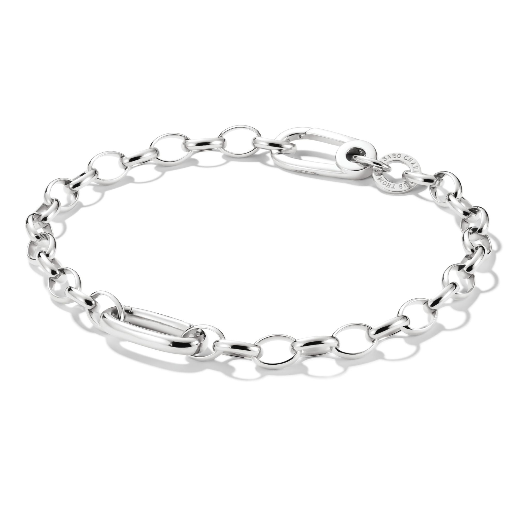 Armband i &auml;kta silver 17cm