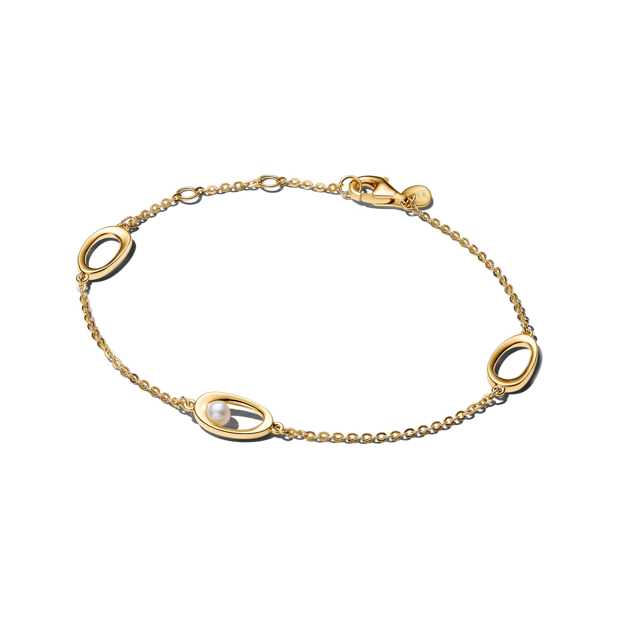 F&ouml;rgyllt armband med ovaler 18 cm